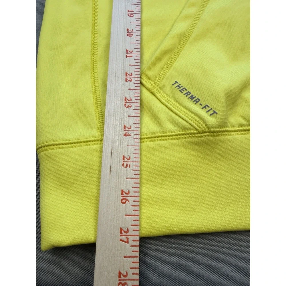 NIKE Therma-Fit Pullover Hoodie Mens M Tennis‎ Ball Neon Yellow Sweatshirt